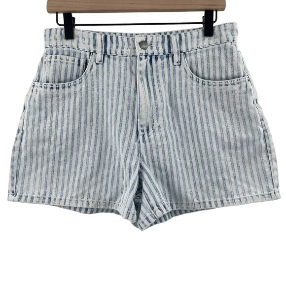 FAHERTY Topsail Shorts Size 28 Denim Jean Stripes Faded Cotton Blend Indigo Dyed - Picture 2 of 14